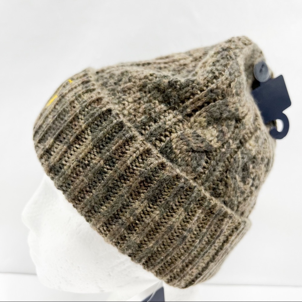 Polo Ralph Lauren OLIVE CAMOUFLAGE CABLE Knit Cap Beanie Hat - Picture 4 of 11